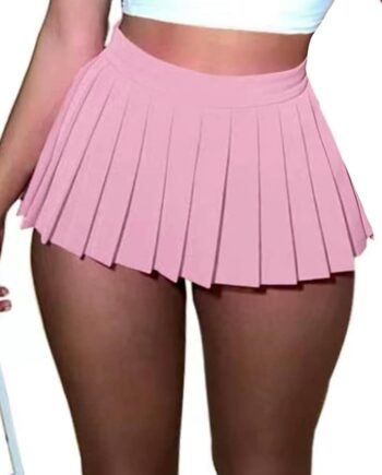 Mini Skirt for Women Pleated Skirts  Sexy Skirt High Waist Schoolgirl Skirt Elastic Waistband Cosplay Club Outfits