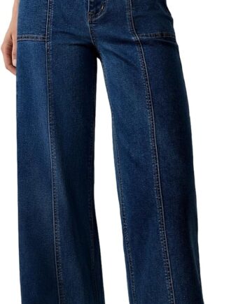 Women Wide Leg Jeans High Waisted Stretchy Straight Leg Baggy Denim Pants