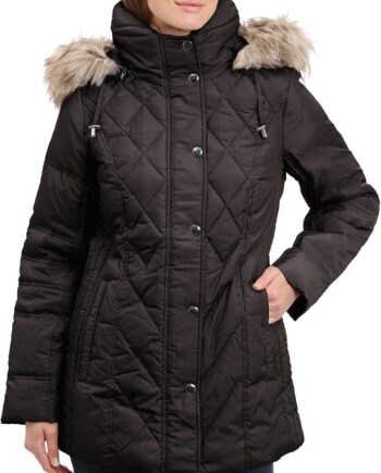 Women Diamond Quilted Down Coat