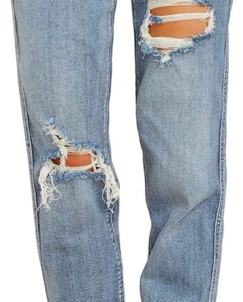 Boyfriend Jeans for Women Stretch High Waisted Ripped Distressed Mom Jeans Slim Denim Pants