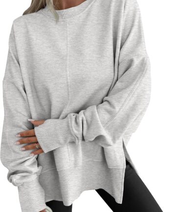 Women Oversized Sweatshirts Thumbhole Long Sve Hoodies Shirts  Fall Side Slit Pullover Top Teen  Outfits