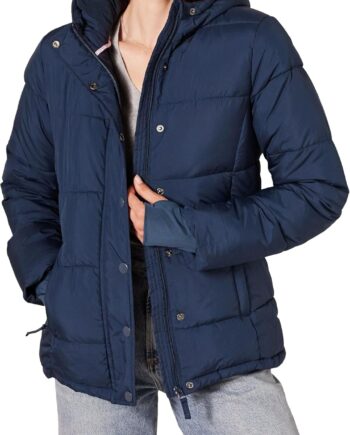 Women Heavyweight Quilted Long-Sleeve Hooded Puffer Coat