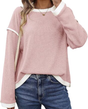 Women Crewneck Long Sve Sweatshirts Pullover Knit Tops Fall Teacher Clothes