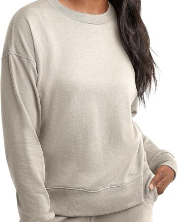 Women  French Terry Sweatshirt, Lightweight  Pullover Sweatshirt
