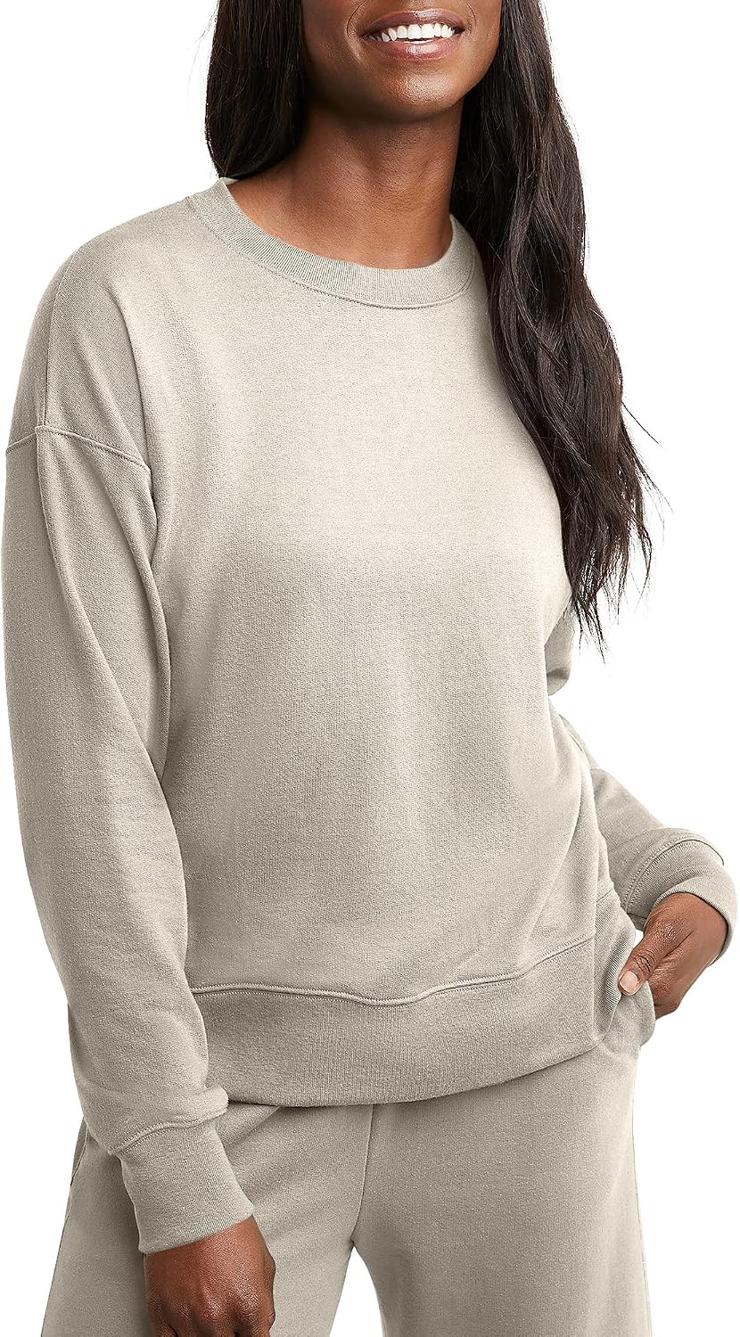 Women French Terry Sweatshirt, Lightweight Pullover Sweatshirt